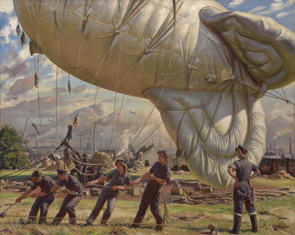 Image of the painting A Balloon Site, Coventry, 1943 (oil on canvas), Laura Knight, (1877-1970) / Imperial War Museum, London, UK / Bridgeman Images