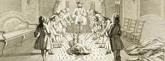 Assembly of Free Masons for the Initiation of a Master, from 'The Ceremonies of Religion & Custom', c.1733 Stapleton Collection