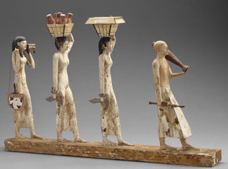 Procession of offering bearers, from Tomb 10 (Djehutynakht), Shaft A, Deir el-Bersha, Middle Kingdom by Egyptian, Middle Kingdom (2040-1640 BC) Museum of Fine Arts, Boston