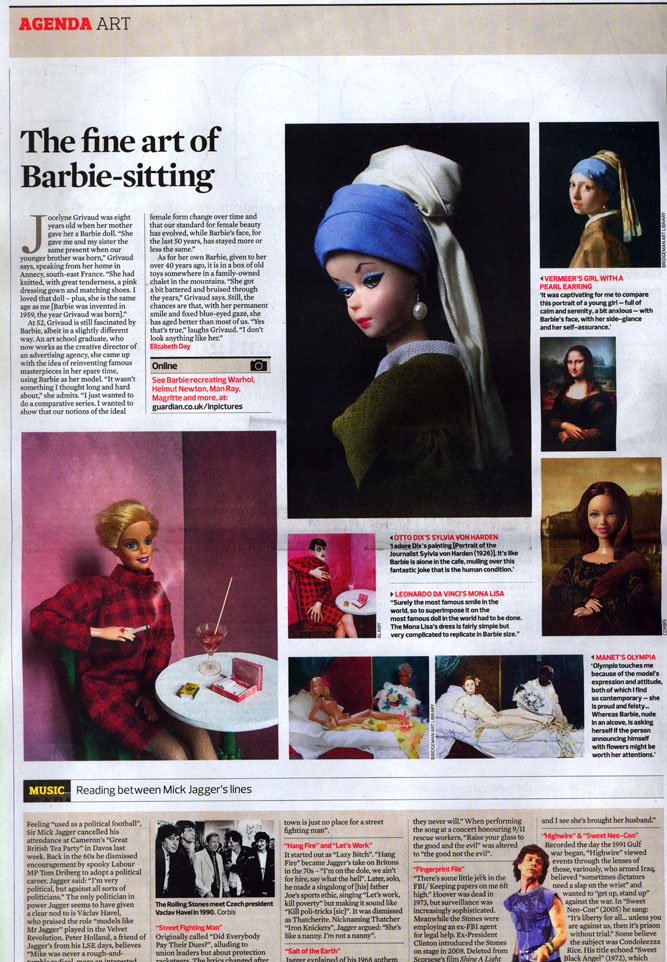 The Fine Art of Barbie Sitting. Feature in Guardian using Bridgeman images as reference. 29 Jan 2012