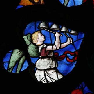 Musical Angel (stained glass), French School, (16th century) / Cathedral of St. Etienne, Sens, France