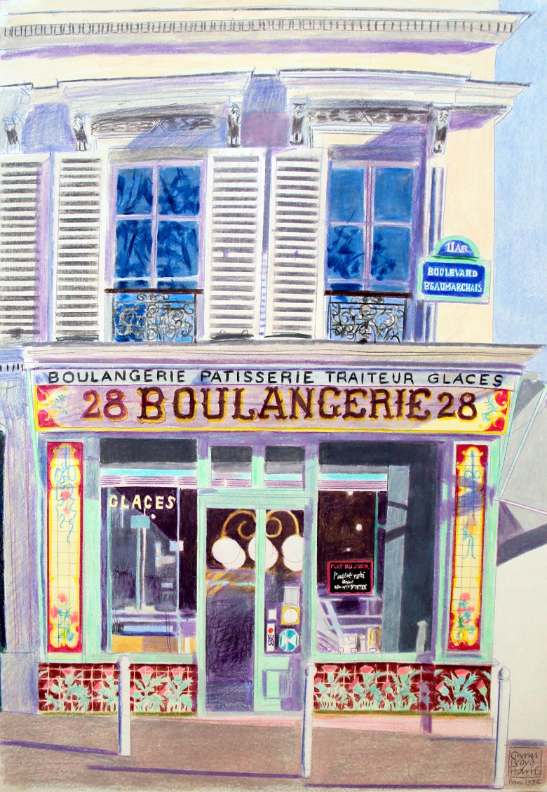 Boulangerie, 1992 (coloured pencil)