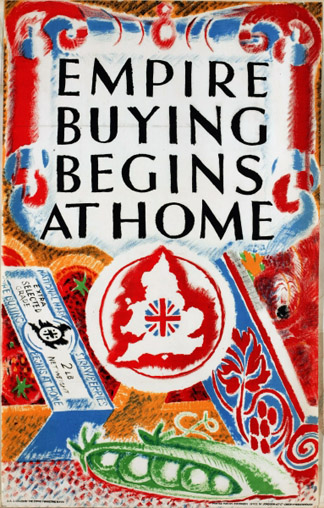 Empire Buying Begins at Home, from the series 'The UK Shows her Produce' (colour litho), English School, (20th century) Manchester Art Gallery, UK