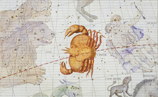 STC182246 Constellation of Cancer, from 'Atlas Coelestis' (1729) (hand coloured engraving) by Sir James Thornhill / The Stapleton Collection