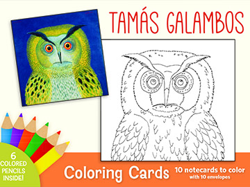 image of the TAMÁS GALAMBOS COLORING CARDS