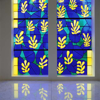 BAL309541 'Tree of Life' Stained glass behind the Altar in the Chapel of the Rosary at Vence, 1948-51 by Henri Matisse