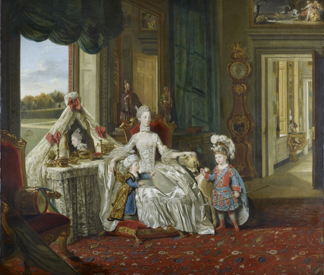 Queen Charlotte with her two eldest sons, c.1765 by Johann Zoffany/ The Royal Collection © Her Majesty Queen Elizabeth II