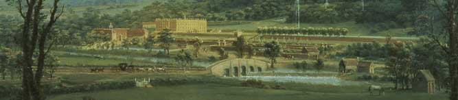 A view of Chatsworth from the south-west by Thomas Smith of Derby (c.1720-67) Chatsworth House, Derbyshire, UK © Devonshire Collection