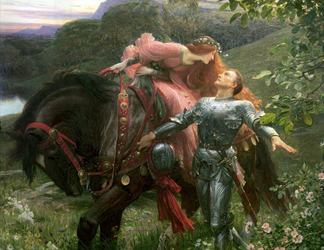 BAG13619 La Belle Dame Sans Merci, exh 1902 (oil on canvas) by Sir Frank Dicksee/ Bristol City Museum and Art Gallery, UK