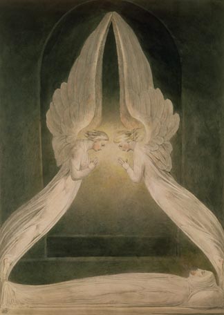 Christ in the Sepulchre, Guarded by Angels by Blake, William (1757-1827) Victoria & Albert Museum, London, UK