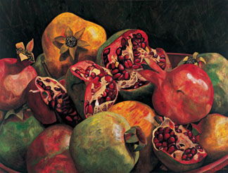Pomegranates from Chabela, 2007 (oil on linen) by Pedro Diego Alvarado  (Contemporary Artist) Private Collection