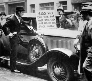 PNP329553 Man selling his car, following the Wall Street Crash of 1929 by American Photographer (20th century), Private Collection/ Peter Newark American Pictures