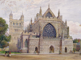 West Front, Exeter Cathedral, George Nattress (fl.1866-68)