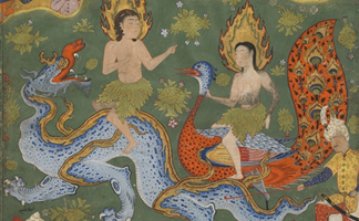 FSG348811 (detail) Folio from a Falnama (Book of Omens), Qazvin, Iran, Safavid period, mid 1550s (opaque watercolour, ink and gold on paper) by Persian School/ Arthur M. Sackler Gallery, Smithsonian Institution, USA