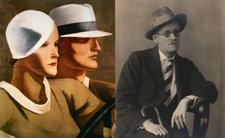 Ad for the Italian hatmaker, Borsalino, 1929; James Joyce, 1929 (gelatin silver print) by Berenice Abbott / Philadelphia Museum of Art