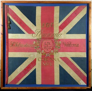The Regimental Colours of 'The 59th of Foot' (embroidered silk) by Queen's Lancashire Regiment Museum, Preston, Lancashire, UK