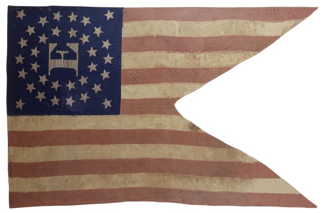 Union flag (textile) by American School, (19th century) Private Collection/ Photo © Civil War Archive
