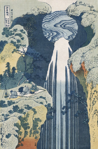 CH93691 Amida Waterfall on the Kiso Highway (colour woodblock print) by Katsushika Hokusai/ Christie's Images
