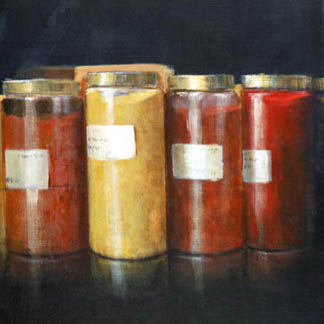 Pigment Jars by Lincoln Seligman (Contemporary Artist) image of full jars, autumn activity, fall activity