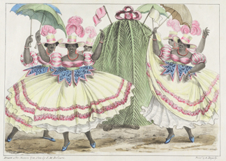 Red-Set Girls and Jack-in-the-Green, from 'Sketches of Character', 1838 by Isaac Mendes Belisario / Yale Center for British Art