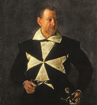 AII79607 Portrait of a Knight of Malta, possibly Fra Antonio Martelli (1607-08 (oil on canvas)/ Palazzo Pitti, Florence, Italy