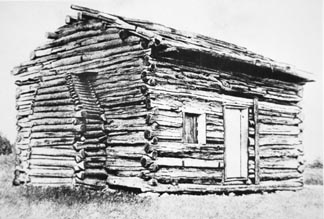 The Log Cabin in which Abraham Lincoln was born in / Peter Newark American Pictures