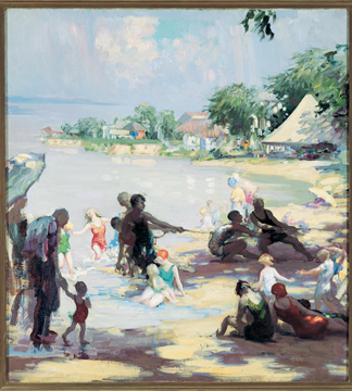 Afternoon at the Beach, Chesapeake Bay, 1930s (oil on canvas) by Gladys Nelson Smith / Morris Museum of Art, Augusta, GA