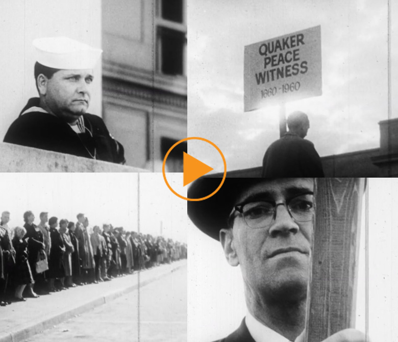 1000 Quakers outside the Pentagon, Washington D.C. 12-13 November 1960 / Bridgeman Footage