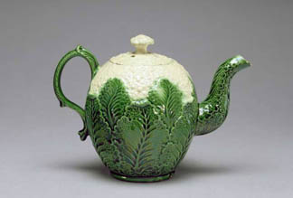 Cauliflower Teapot, from Burlem, Staffordshire, c.1759-66 (lead glazed cream earthenware, slip-cast) by English School, (18th century) Fitzwilliam Museum, University of Cambridge, UK
