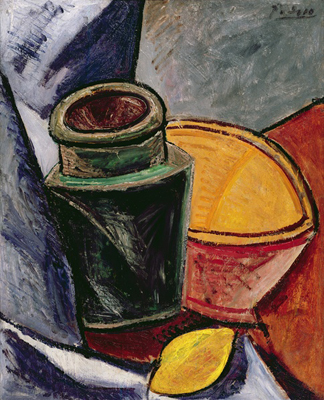 Pitcher, Bowl and Lemon, 1907 (oil on canvas) by Pablo Picasso (1881-1973)/ Lefevre Fine Art Ltd., London