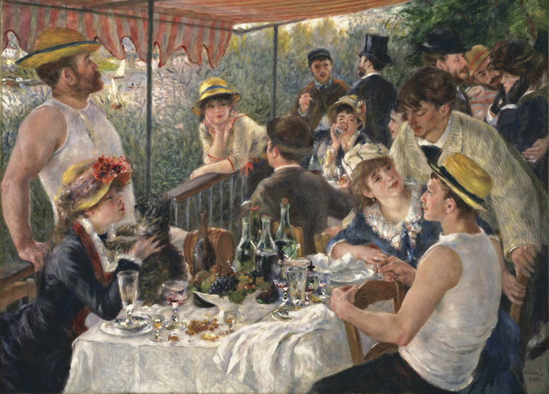 Luncheon of the Boating Party, 1880-81, Pierre Auguste Renoir, The Phillips Collection, Washington, D.C., USA / Bridgeman Images 