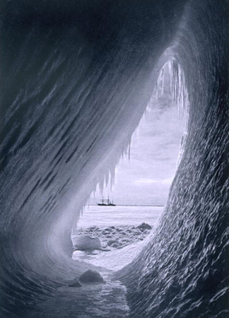 'Terra Nova' in the ice, from 'Scott's Last Expedition' (b/w photo) by Herbert Ponting / The Stapleton Collection