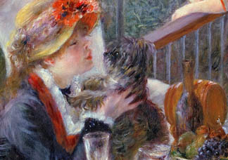 The Luncheon of the Boating Party, 1881 (detail of 9795) by Pierre Auguste Renoir (1841-1919) Phillips Collection, Washington DC, USA