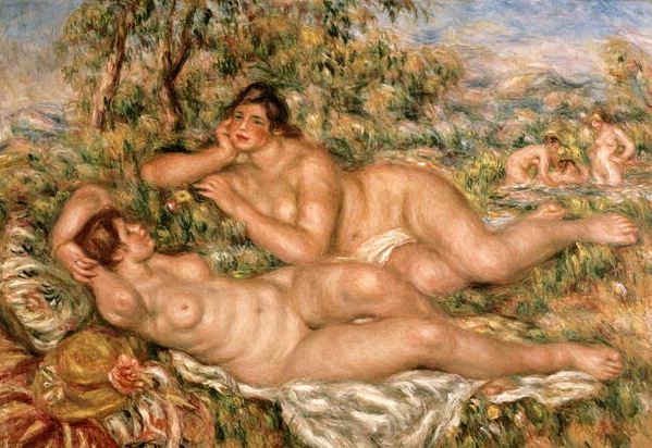 Image of the painting The Bathers, c.1918-19 (oil on canvas), Pierre Auguste Renoir (1841-1919) / Musee d'Orsay, Paris, France / Bridgeman Images