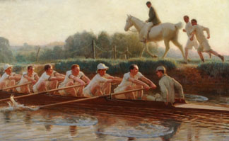 In The Golden Days by Hugh Goldwin Riviere(1869-1956) / Thames Rowing Club, London