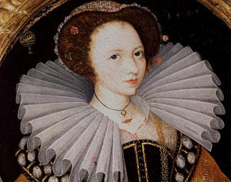 Portrait of a Lady with a Large Ruff, an Armillary Sphere in the Background by English School, (16th century)