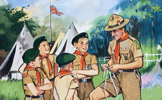 LAL301925 The Scouts by English School (20th century) Private Collection/ Look and Learn
