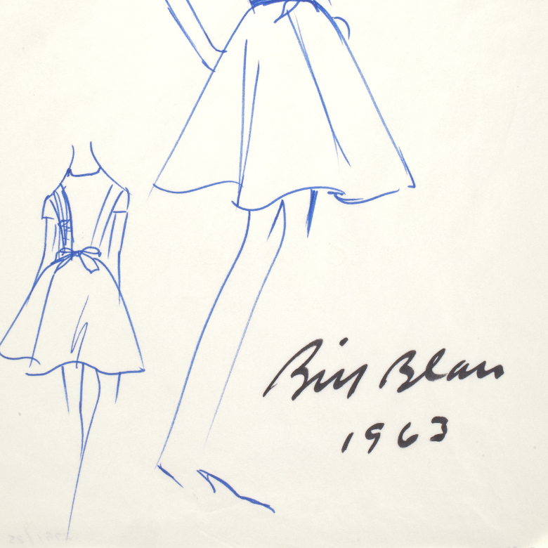 Sketch of a dress, 1963 / Bill Blass / Indianapolis Museum of Art / Gift of Mr. Bill Blass / Bridgeman Images 