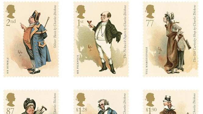 Images of The stamps celebrate the 200th anniversary of Charles Dickens' birth Credit: Royal Mail/