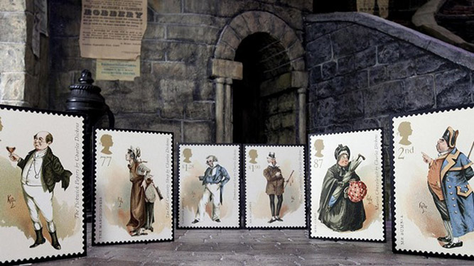 image of The first-class stamp features Dickensian characters Credit: David Parry/PA Wire