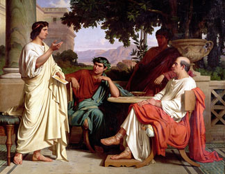 Horace, Virgil and Varius at the house of Maecenas by Charles Francois Jalabert / Musee des Beaux-Arts, France, Giraudon