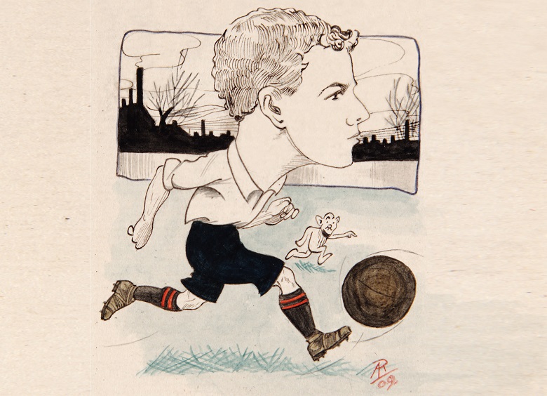 Bert Middlemiss, Tottenham Hotspur, drawing for a set of cigarette cards, 1907 (pen & ink on card), Rip, (fl.1907-09) 