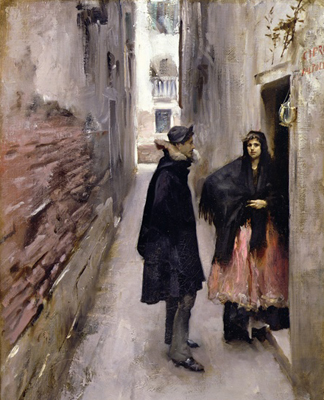 CLK339904 A Street in Venice, c.1880-82 (oil on canvas) by John Singer Sargent (1856-1925)</BR>Sterling & Francine Clark Art Institute, Williamstown, USA