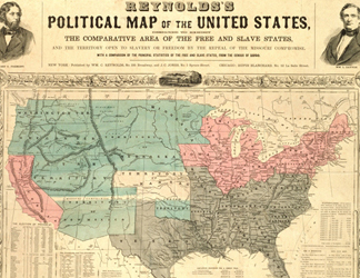 AKM210017 (detail) Reynold's Political Map of the United States, c. 1850 (colour litho)/ Atwater Kent Museum of Philadelphia, Courtesty of the Historical Society of Pennsylvania Collection